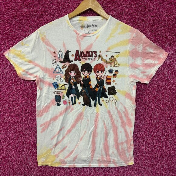 Harry Potter Chibi Hermoine, Ron, Harry tiedye T-shirt size medium - Picture 1 of 4